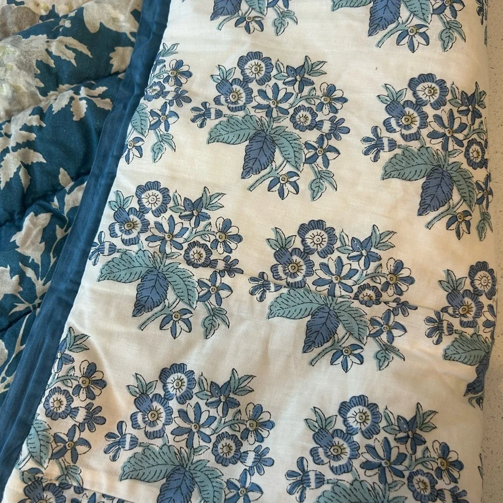 Pottery Barn Bethany Floral Reversible Embroidered Pillow Sham Standard